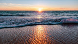 Close view of the beach at sunset