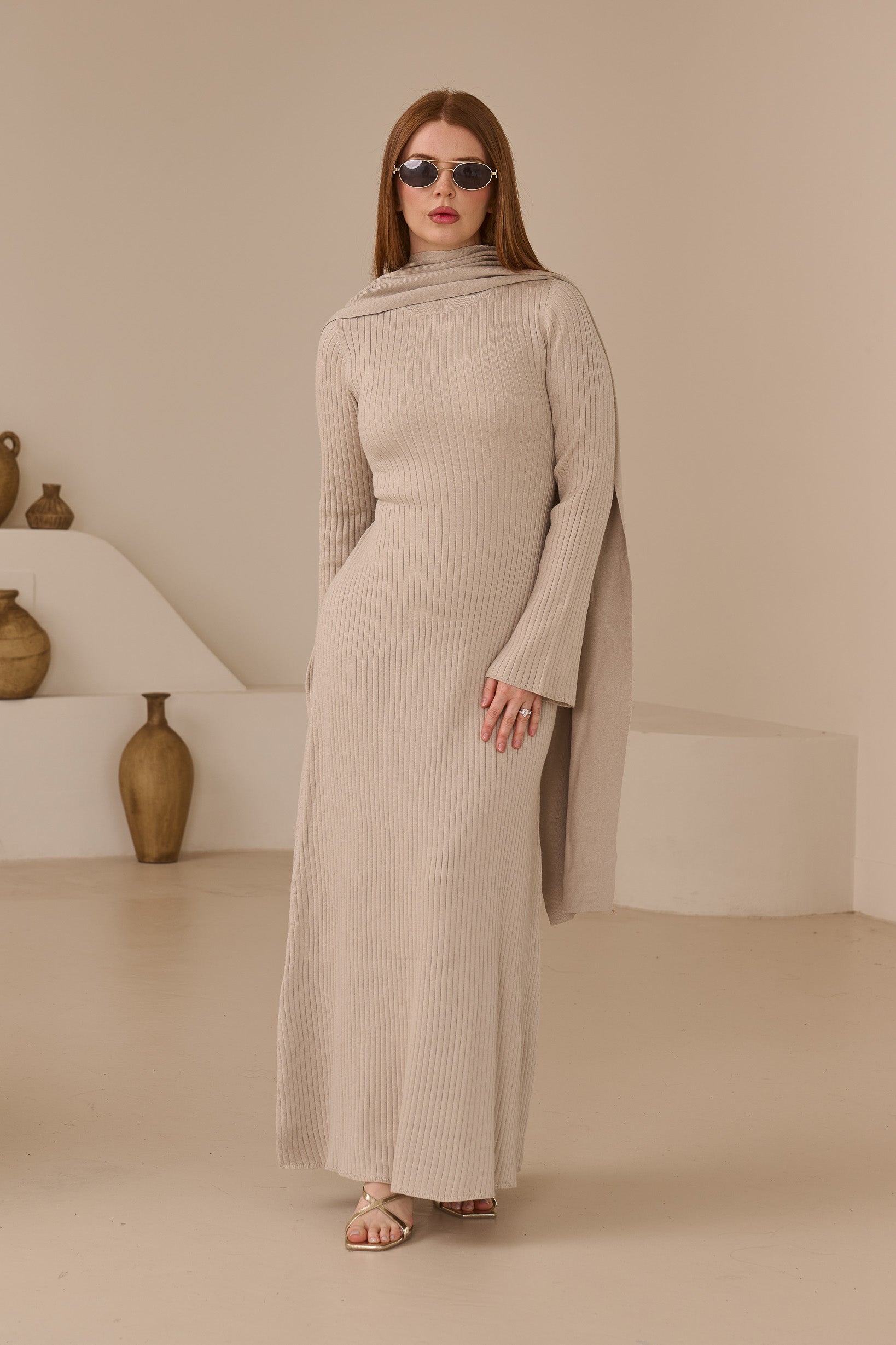 Scarlet Knit Scarf Dress