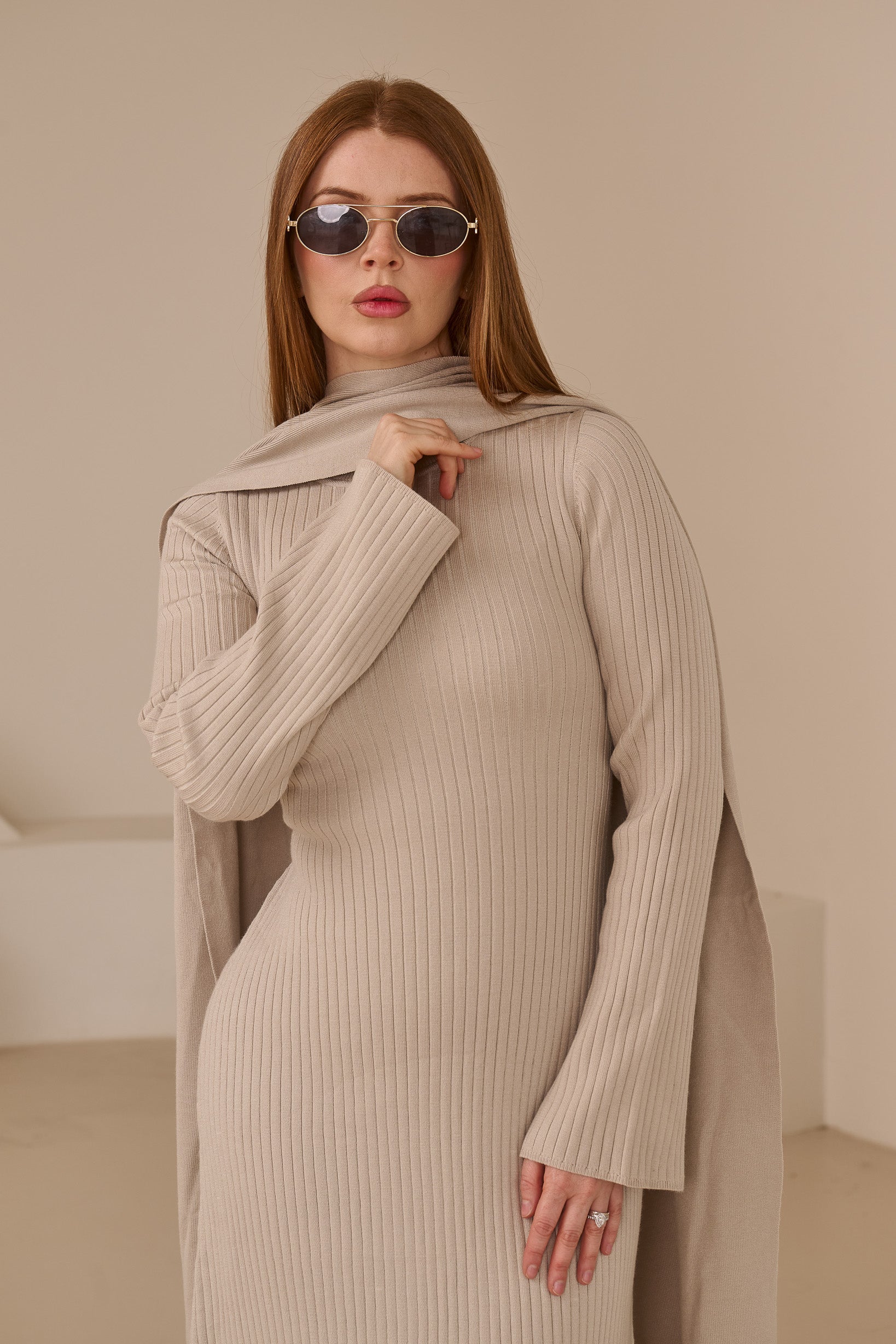 Scarlet Knit Scarf Dress