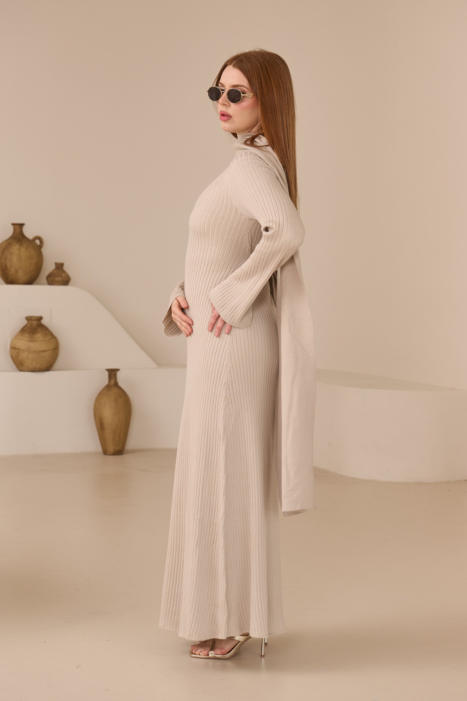 Scarlet Knit Scarf Dress