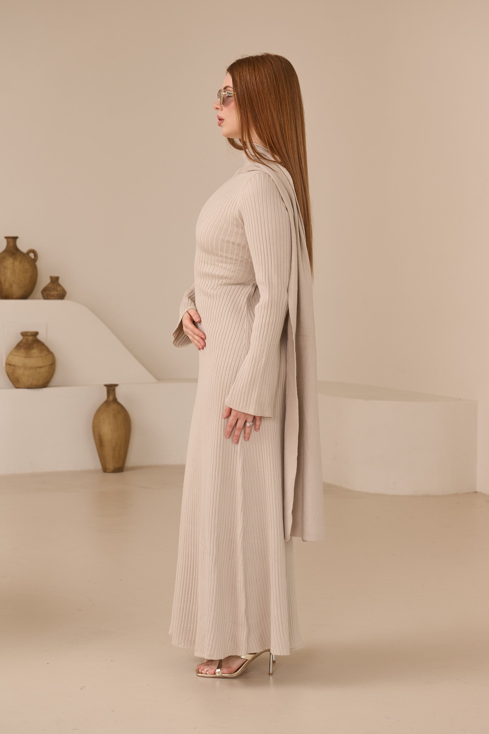 Scarlet Knit Scarf Dress