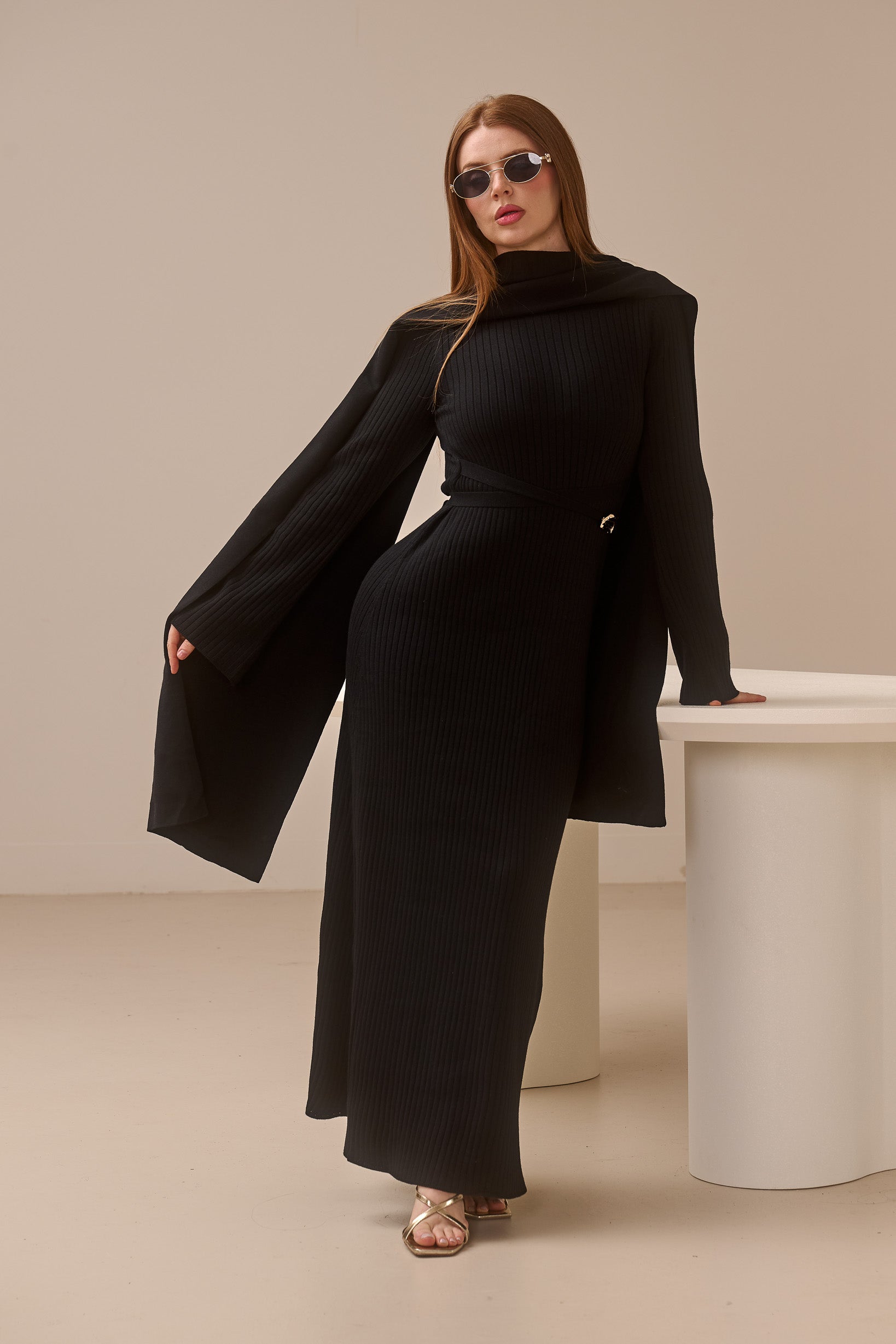 Scarlet Knit Scarf Dress