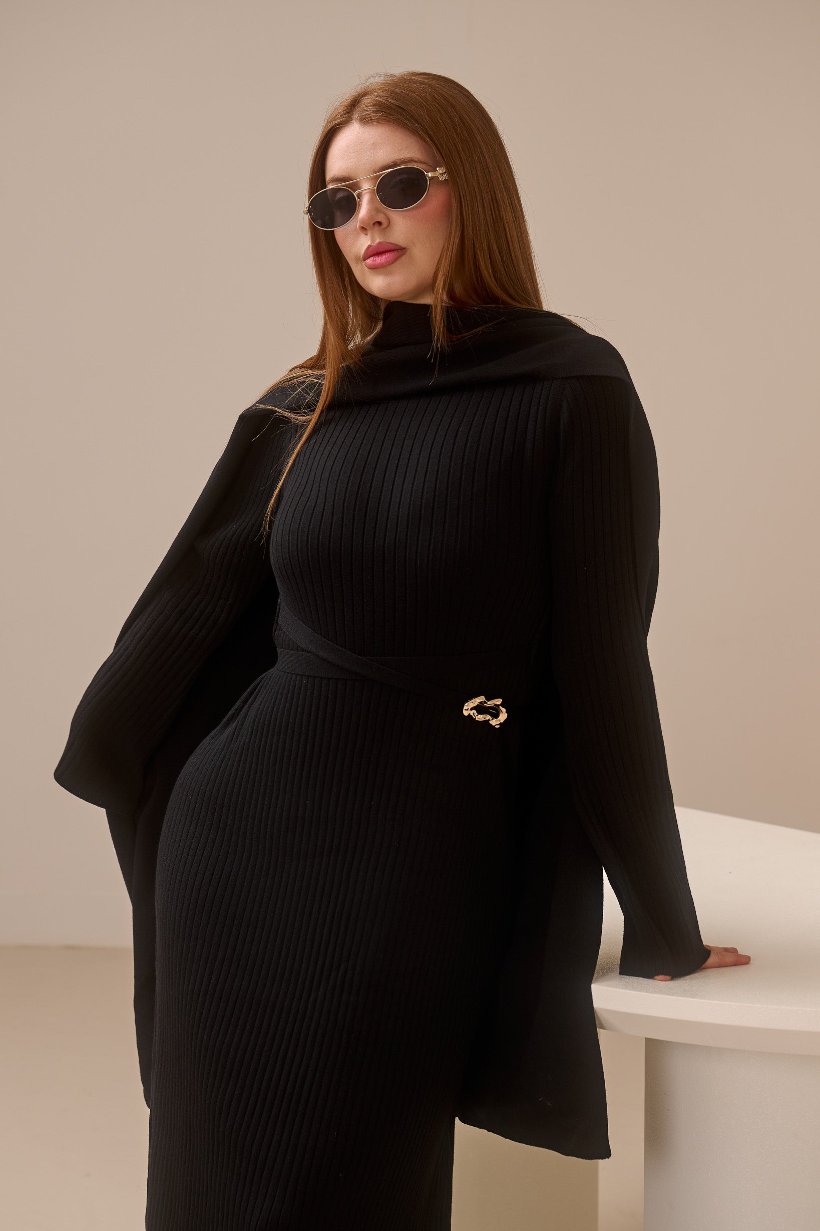 Scarlet Knit Scarf Dress