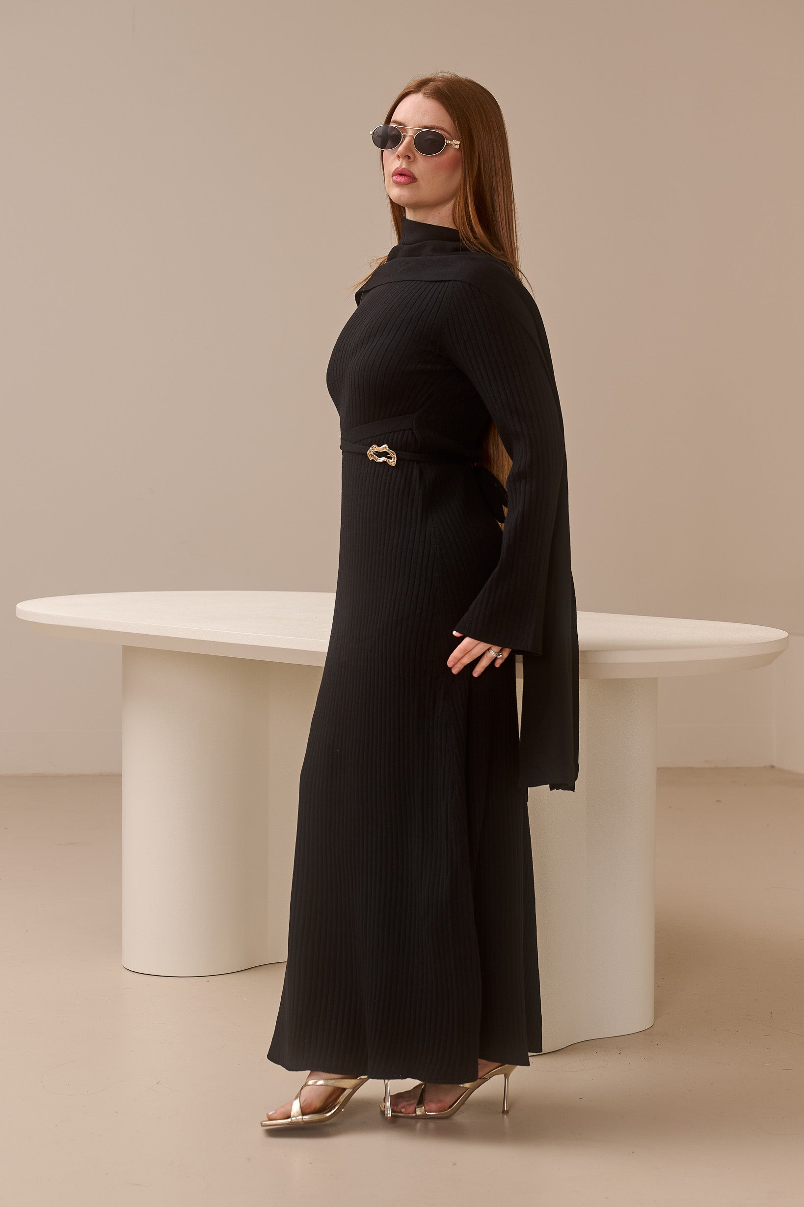 Scarlet Knit Scarf Dress