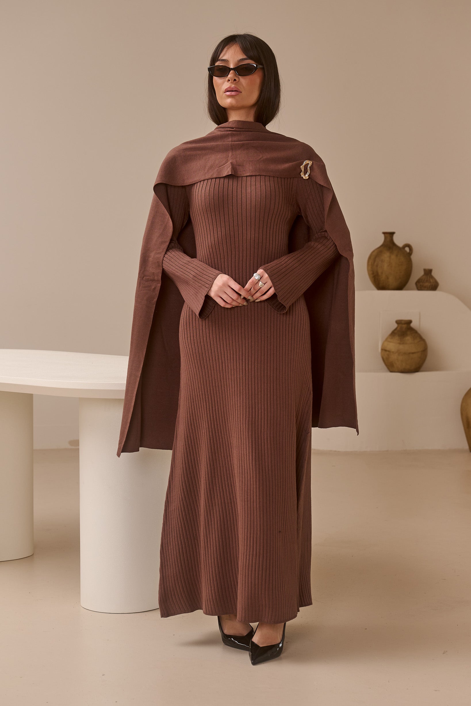 Scarlet Knit Scarf Dress