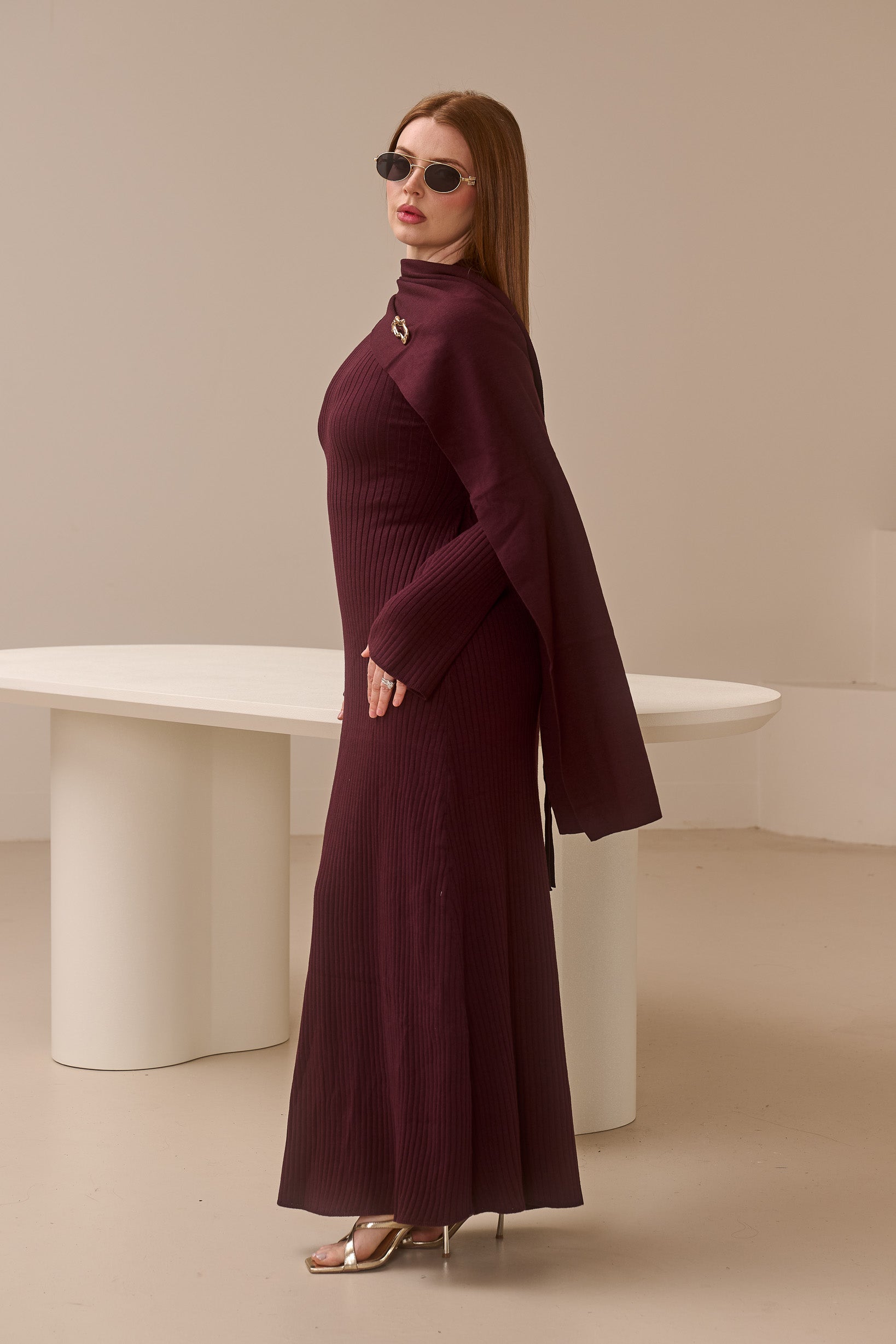 Scarlet Knit Scarf Dress