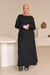 Clara Pleated Knit Dress