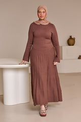Clara Pleated Knit Dress