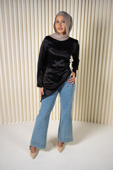 Asymmetric Satin Blouse