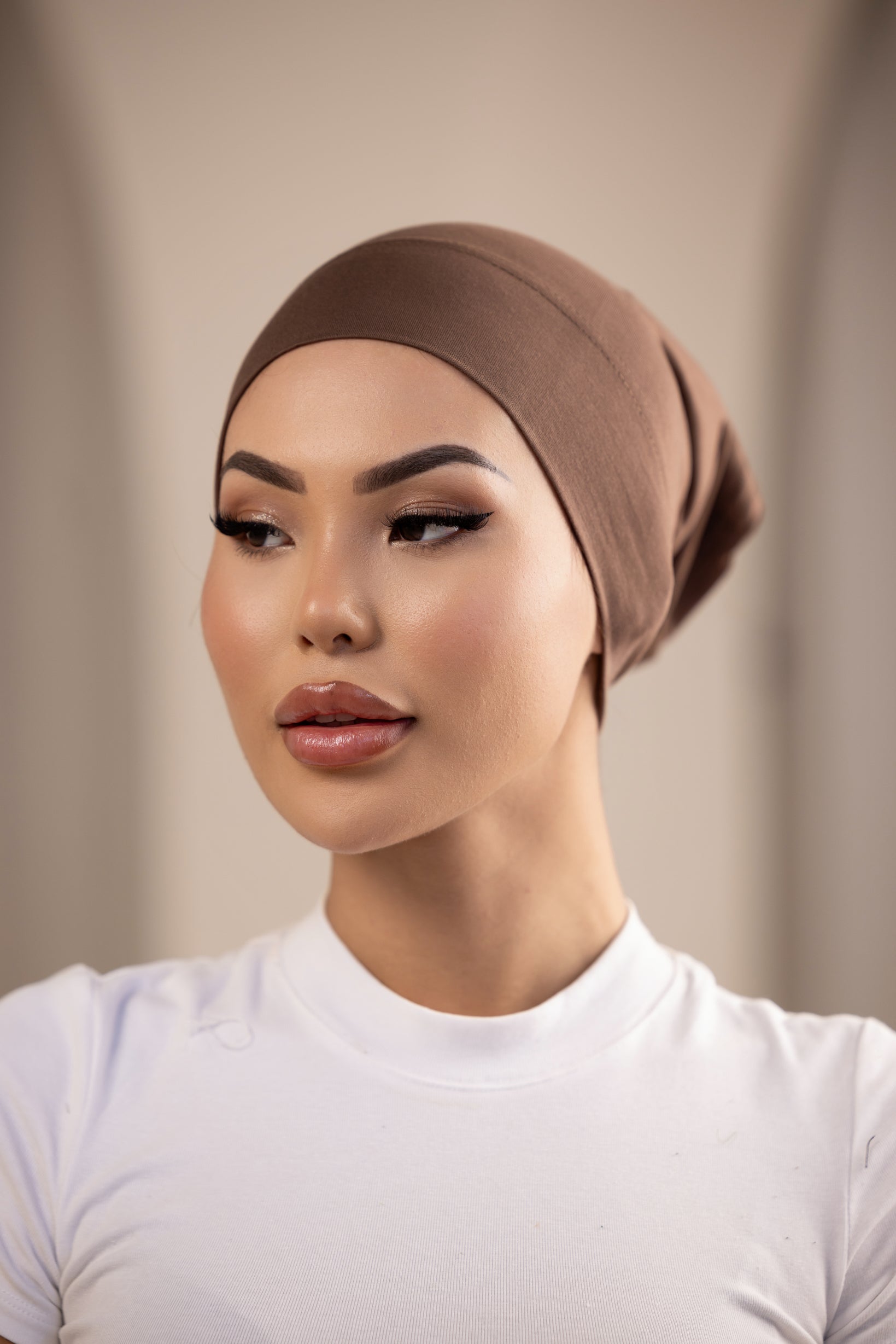 Luxury Jersey Open Cap - Shades of Dark Brown
