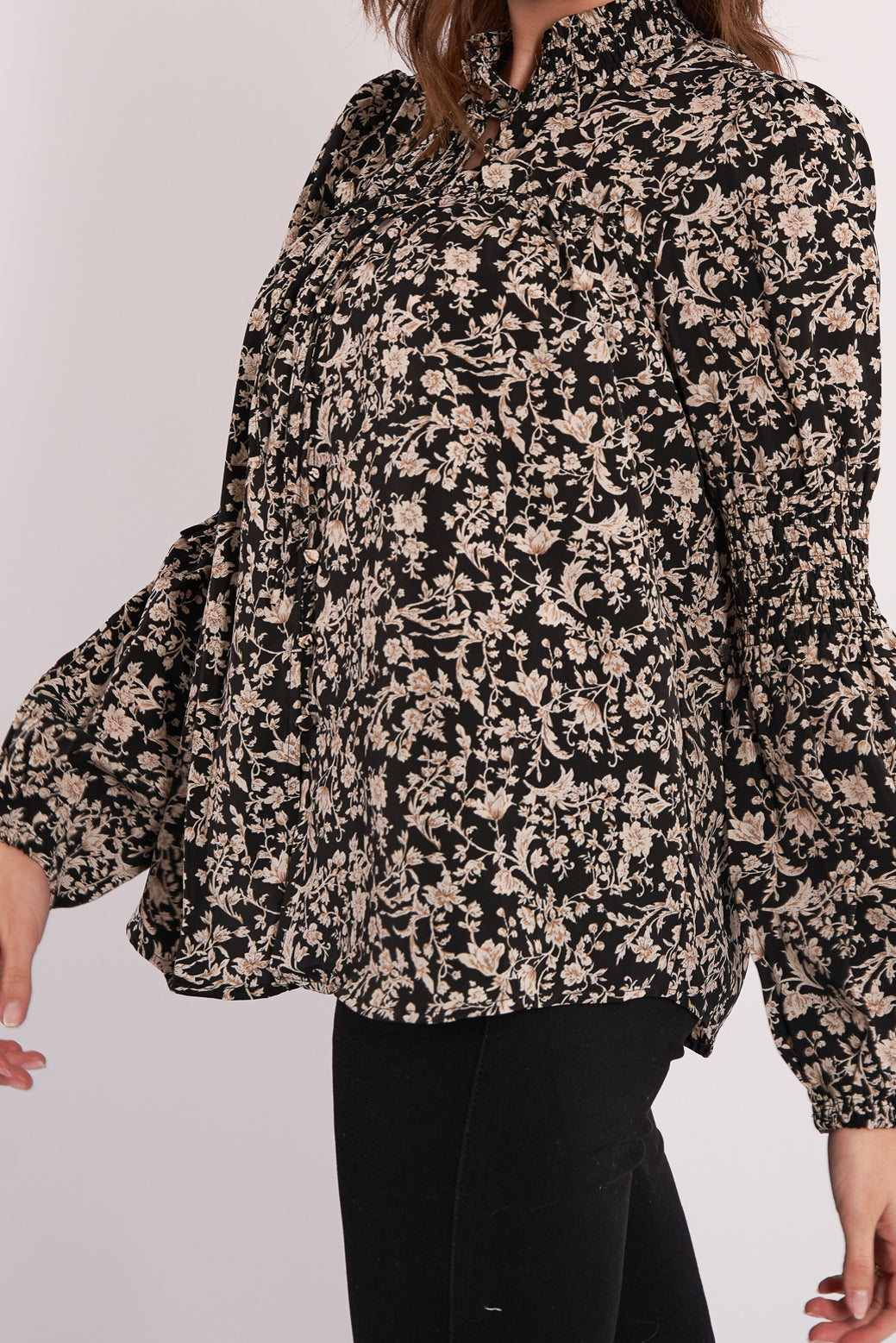 M00166BlackFloral-blouse-top