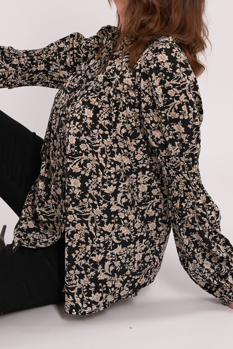 M00166BlackFloral-blouse-top