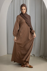 Closed Sleeve Abaya - Shades of Brown