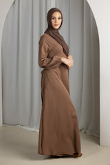 Closed Sleeve Abaya - Shades of Brown