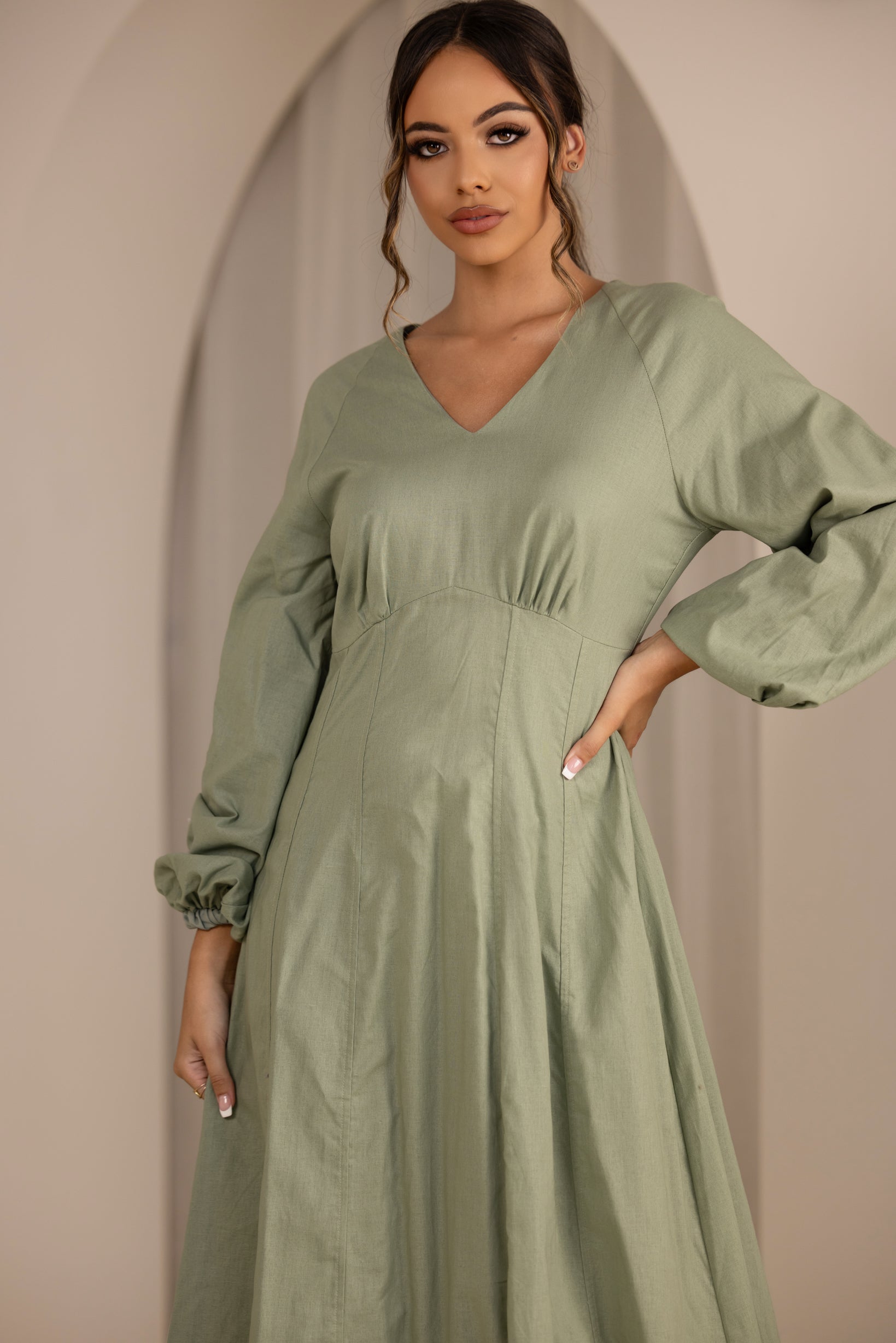 M7797Khaki-dress-abaya #color_Khaki