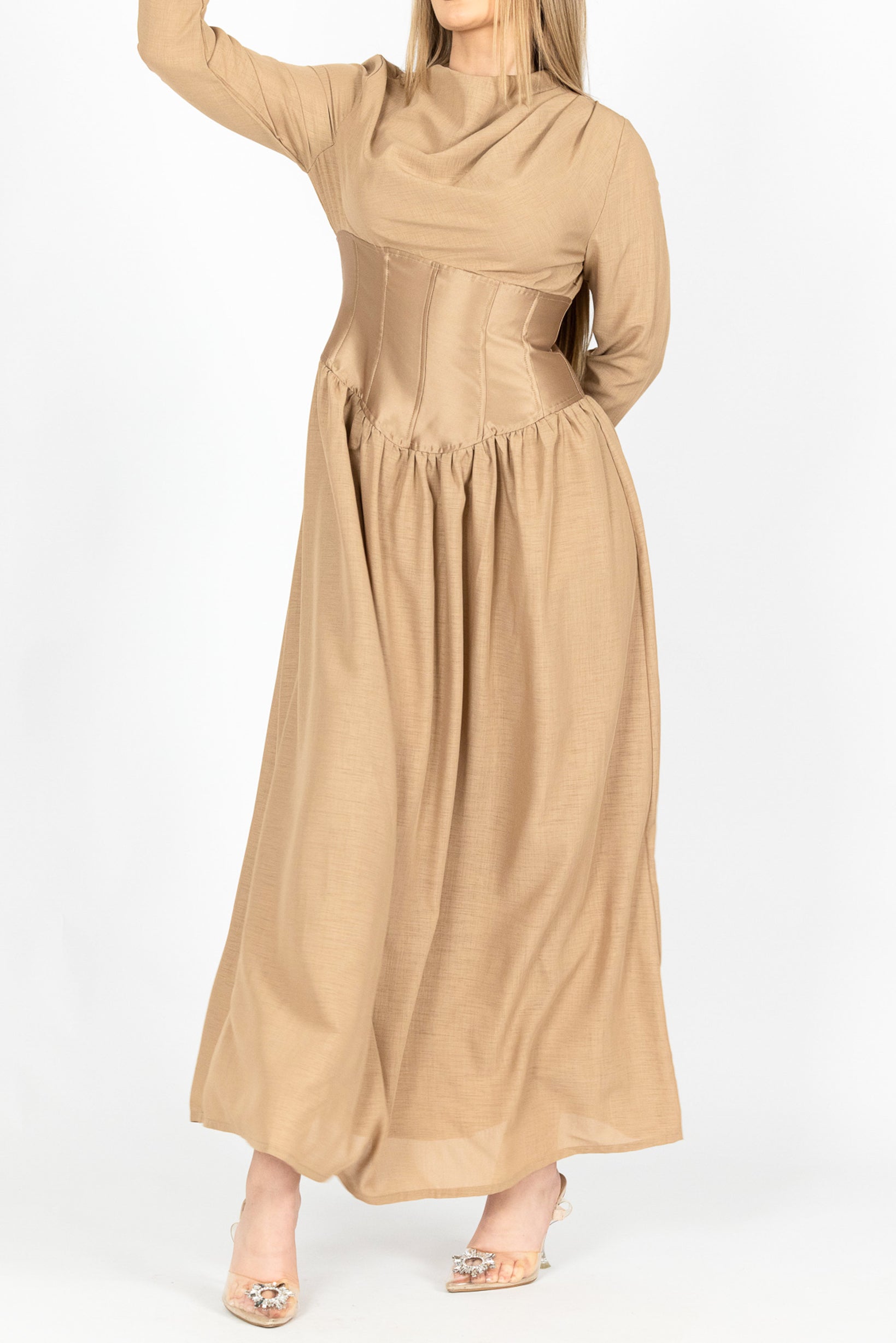 M7909Coffee-dress-abaya