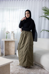 M8139Khaki-skirt