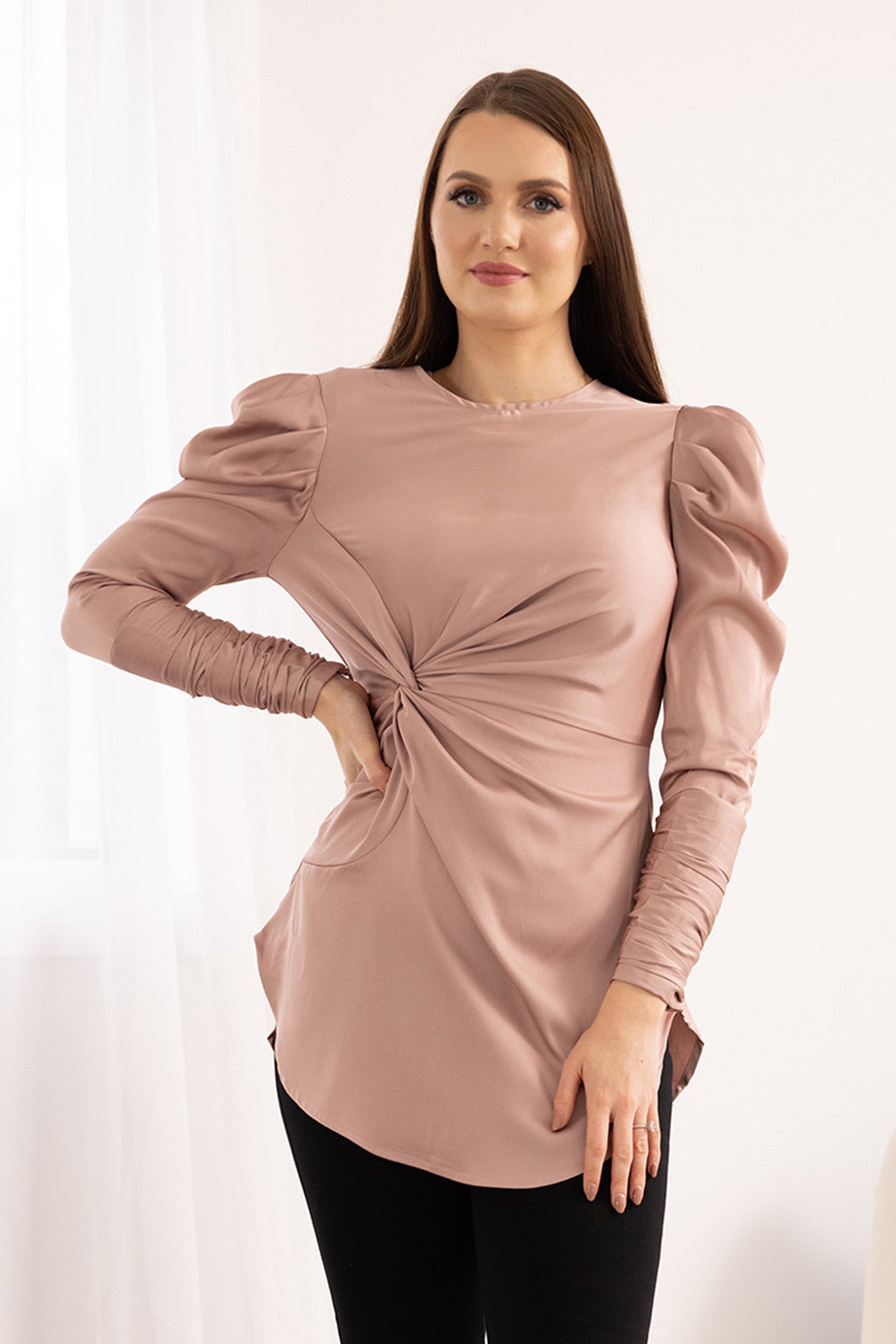 M8277-NUDE-blouse-satin
