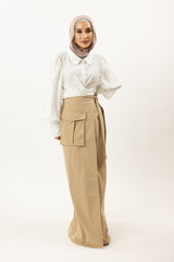 M8280Camel-cargo-skirt