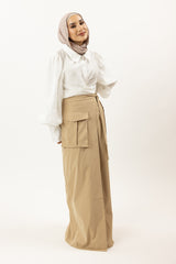 M8280Camel-cargo-skirt