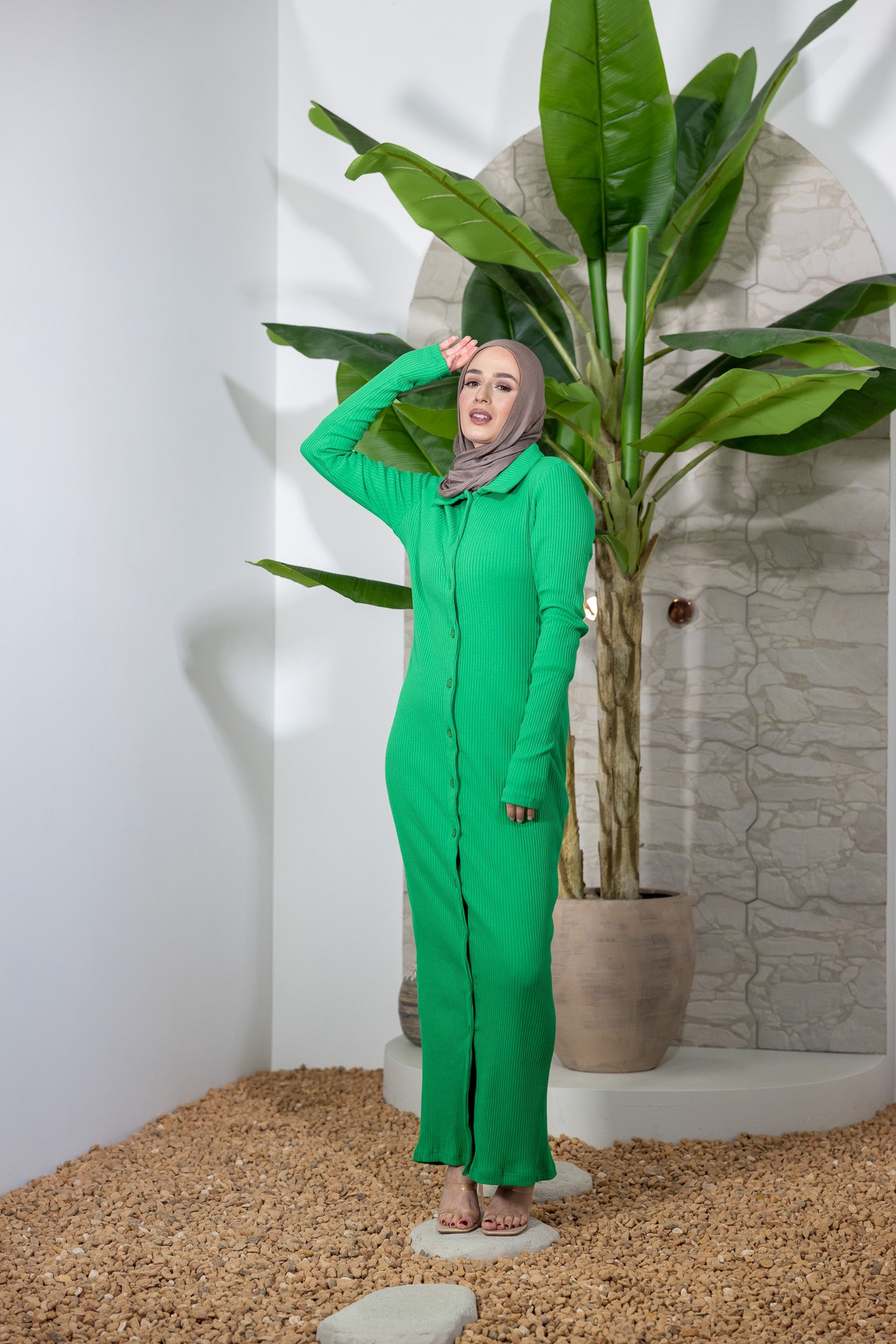 M8300-GRN-dress-ribbed