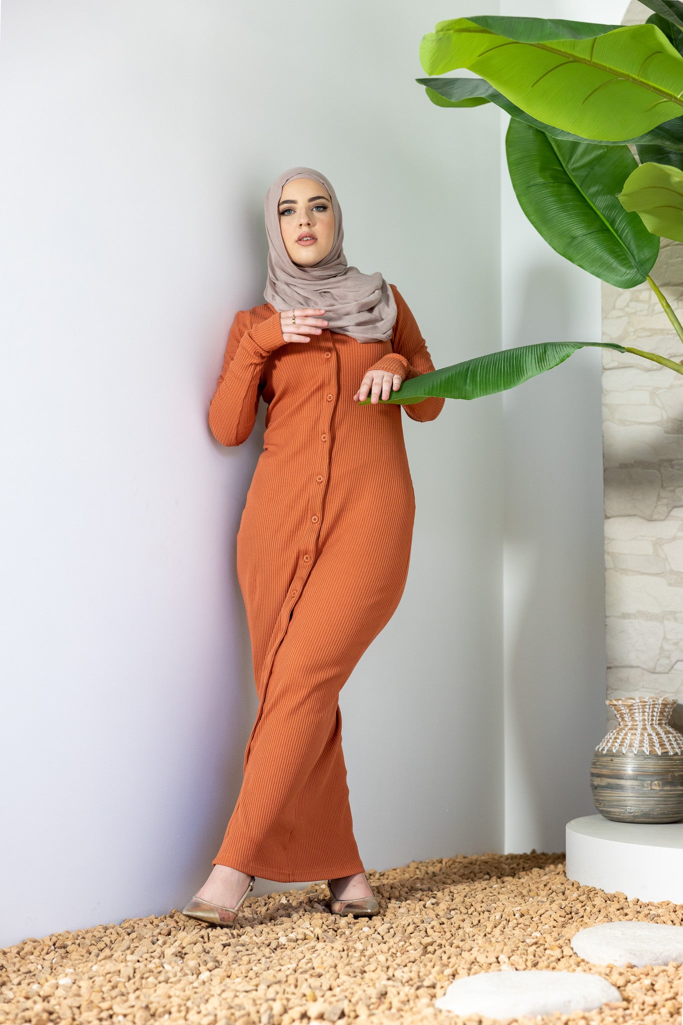 M8300-ORA-dress-ribbed