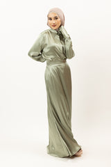 M8356Khaki-satin-skirt
