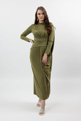 M8387Green-drape-dress