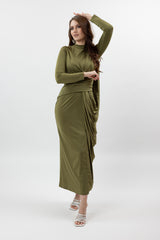 M8387Green-drape-dress