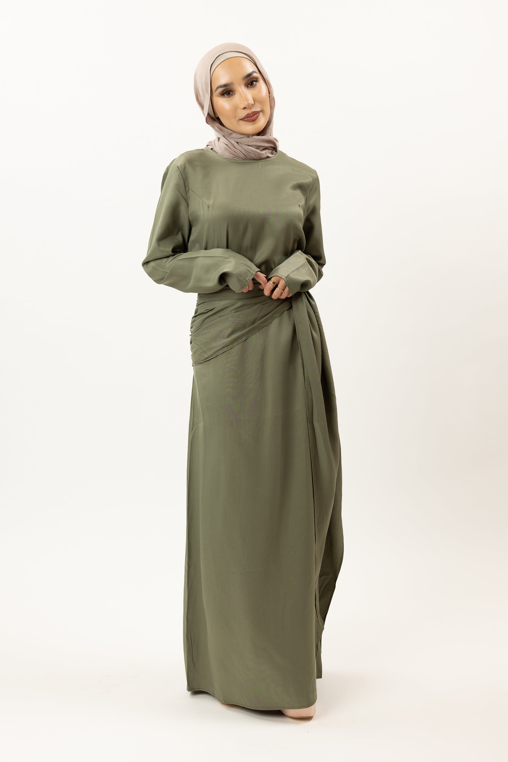 M8438Khaki-maxi-dress
