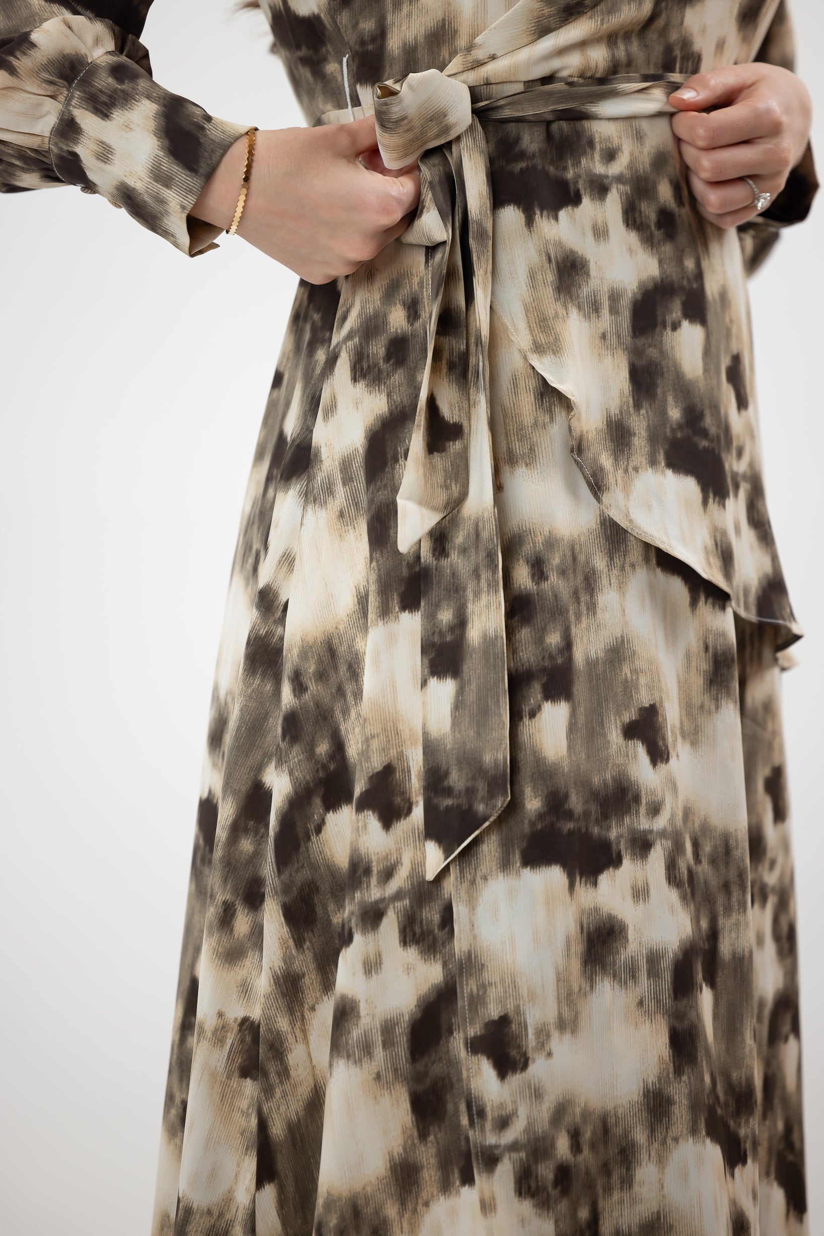 M8467BrownPrint-dress-wrap-printed