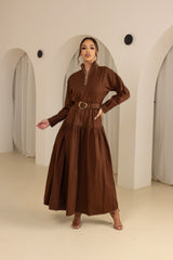 M8549Chocolate-maxi-dress