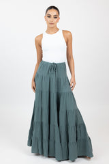 M8615Emeraldgreen-maxi-skirt