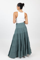 M8615Emeraldgreen-maxi-skirt