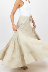 M8615Lightkhaki-maxi-skirt