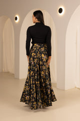 M8637Blackplain-maxi-skirt