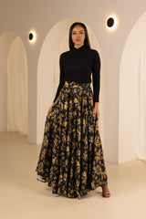 M8637Blackplain-maxi-skirt