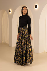 M8637Blackplain-maxi-skirt