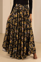 M8637Blackplain-maxi-skirt