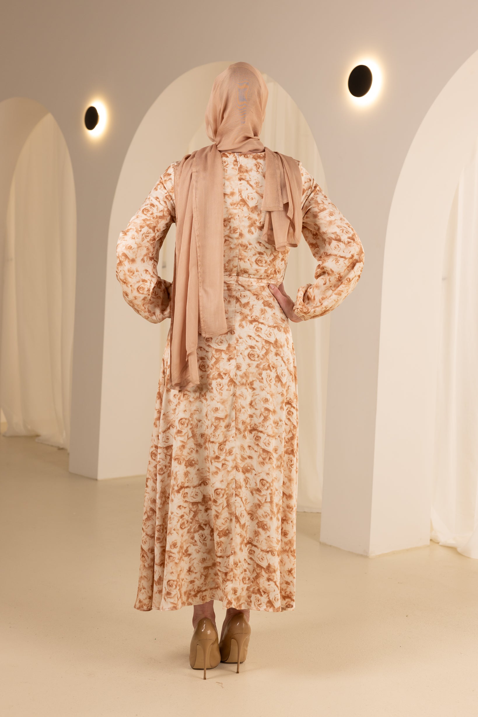M8756BrownFloral-dress-abaya