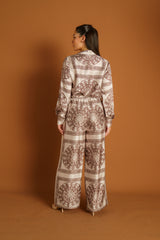 M9347brownprint-shirt-top