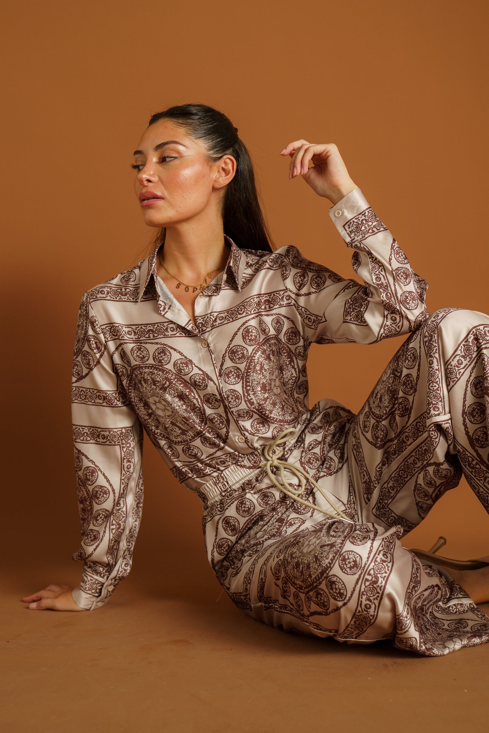M9348Brownprint-pants