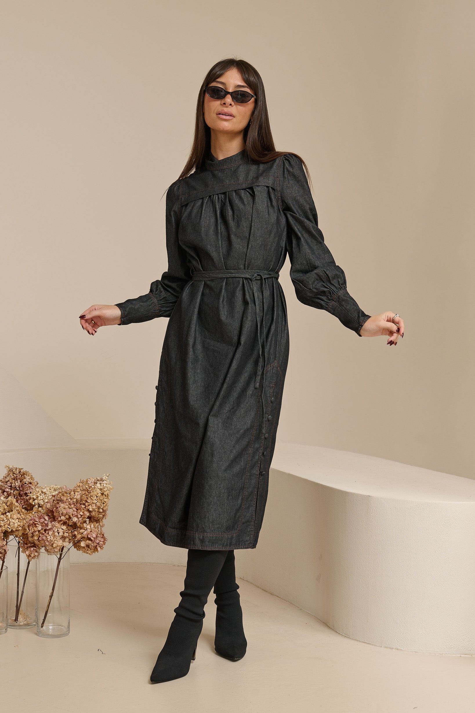 Miraj Denim Midi Dress