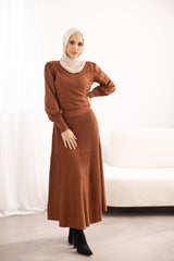 N714-BRN-skirt-knit