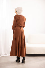 N714-BRN-skirt-knit