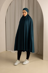 SC00033TB-DarkTurquoise-jilbab-tieback-nosleeves
