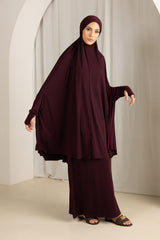 Tie Back Jilbab Prayer Set Sleeves - Dark Shades