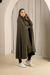Sleeve Jilbab with Cap - Shades of Green