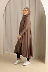 Sleeve Jilbab with Cap - Shades of Nude