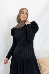 SM8298-BLK-skirt-top-set